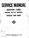 Thumbnail Datsun 1200 Model B110 Series Chassis and Body Repair Manual