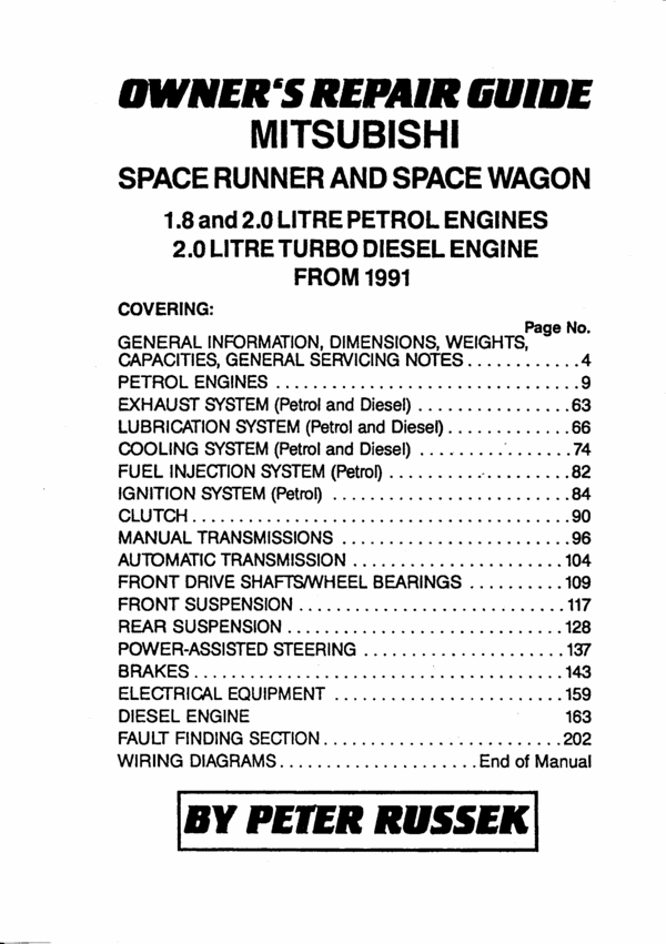 Product picture 1991 Mitsubishi Space Runner - Space Wagon Repair Manual