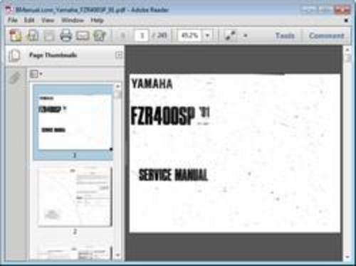 Product picture Yamaha FZR 400 SP 1991 Service Motorcycle Repair Manual