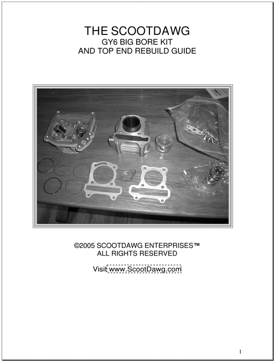 Product picture GY6 BIG BORE KIT AND TOP END REBUILD Manual Download
