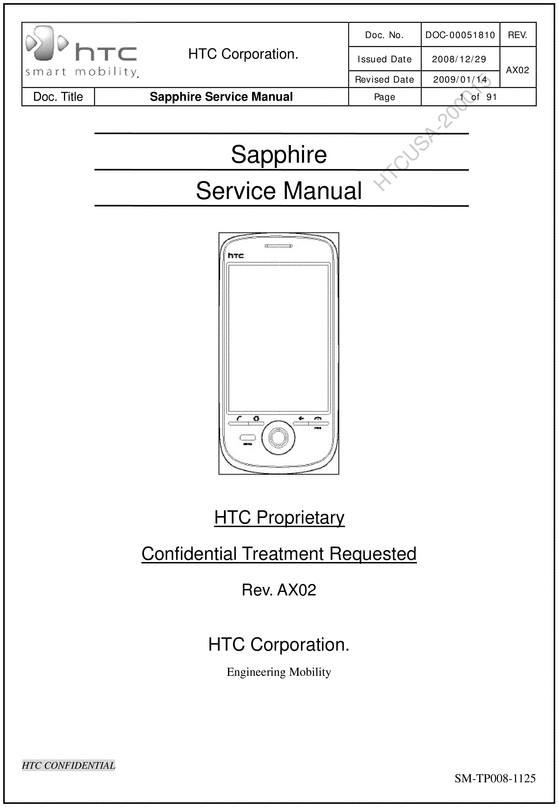 Product picture HTC Sapphire Service Repair Manual Download