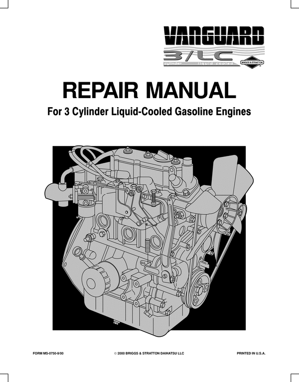Product picture Vanguard 3 Cylinder Liquid-Cooled Gasoline Engines Manual