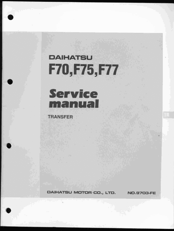 Product picture DAIHATSU F70, F75, F77 Transfer Service Manual