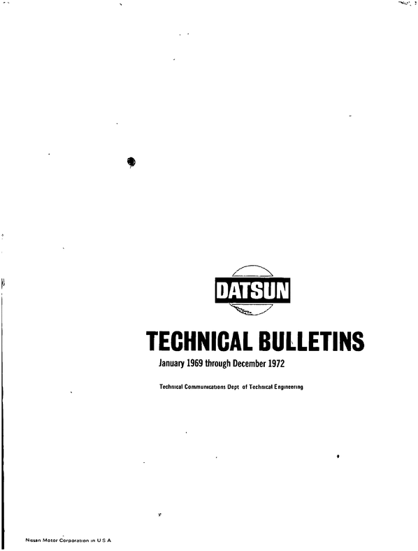Product picture 1969-1972 Datsun Technical Bulletins Service Manual Download