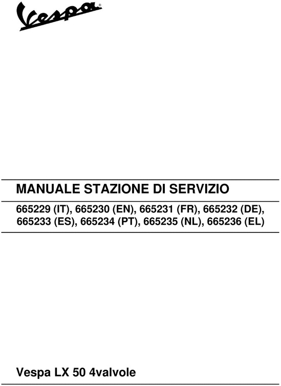 Product picture Vespa LX50 4Valve Motorcycle Workshop Repair Manual